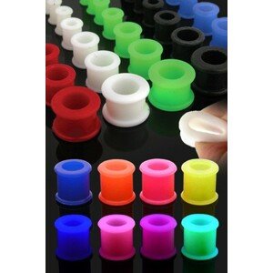 Rugalmas UV fültágító alagút - többféle színben - Vastagság: 16 mm, A piercing színe: Fekete
