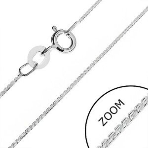 925 ezüst nyaklánc - ferde, lekerekített láncsor, 0,8 mm