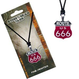 Fekete nyaklánc zsinórral - a 666-os út jelölése