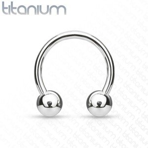 Patkó piercing titániumból, golyókkal - Méret: 1,6 mm x 10 mm x 4 mm