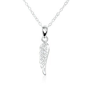 925 ezüst nyakék - gravírozott, lapos angyal szárny