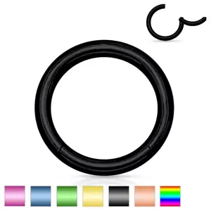 Orr és fül piercing sebészeti acélból - egyszerű, fényes karika, 0,8 mm - A piercing színe: Fekete