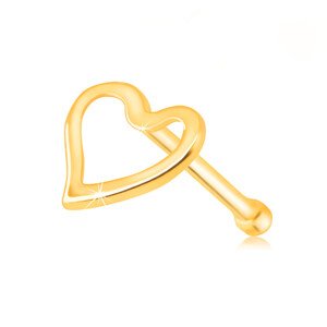 Orr piercing 585 sárga aranyból - egy aszimmetrikus szív fényes körvonala