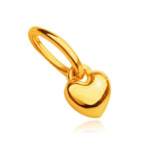 9K arany medál -  sima és tükörfényes szív, 3 mm