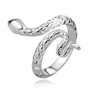 925 ezüst gyűrű - állítható, kúszó hullámos kígyó