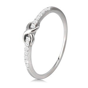 925 ezüst gyűrű - nyolcas hurok, tiszta cirkóniák - Nagyság: 64