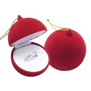 Ajándék doboz fülbevalóhoz és gyűrűhöz - piros karácsonyi díszdoboz, akasztóval
