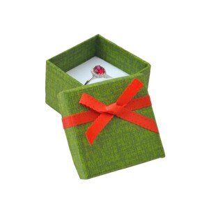 Karácsonyi ékszerdoboz - zöld kocka piros masnival