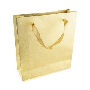 Papír ajándék táska - arany színű, fényes rácsos felület