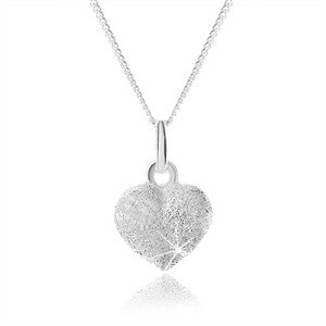 Csillogó 925 ezüst nyakék, teljes egyenletes szív, állítható