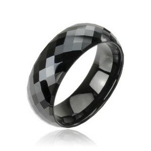 Tungsten gyűrű - fekete, disco gömb - Nagyság: 69