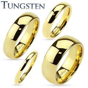 Tungsten gyűrű arany színben, fényes és sima felület, 2 mm - Nagyság: 57
