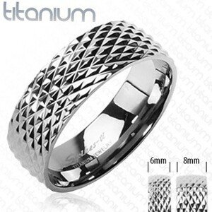 Titánium karikagyűrű - kígyóbőr mintázat - Nagyság: 65