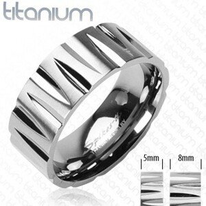 Titánium gyűrű - puskagolyó alakú bevágások - Nagyság: 57