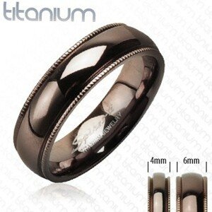 Titánium karikagyűrű - bordázott szegély - Nagyság: 55