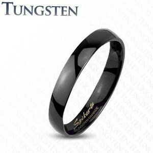 Tungsten gyűrű fekete árnyalatban, tükörfényű sima felszín, 2 mm - Nagyság: 47