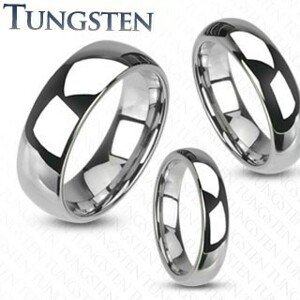 Wolfrám gyűrű - sima fényes karikagyűrű ezüst színben, 4 mm - Nagyság: 52