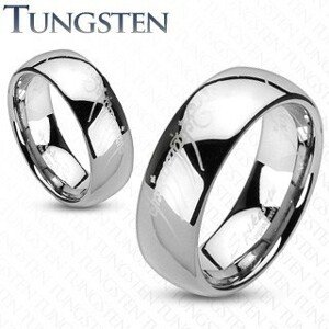 Tungsten gyűrű - sima, fényes felszín, Gyűrűk ura motívum, 8 mm - Nagyság: 67