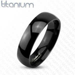 Fekete titánium gyűrű fényes, sima és kidomborodó felülettel, 8 mm  - Nagyság: 65