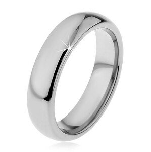 Volfrám gyűrű sötétebb ezüst színben, lekerekített, 5 mm - Nagyság: 49