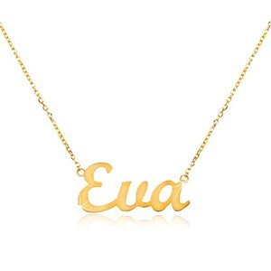 585 arany nyaklánc Eva névvel, finom állítható lánc