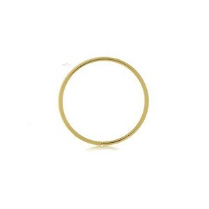 375 sárga arany piercing - fényes keskeny karika, sima felület - Vastagság x átmérő: 0,8 mm x 8 mm
