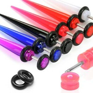 Fake expander UV akril anyagból - A piercing színe: Piros