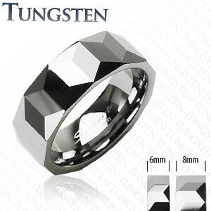Tungsten gyűrű - hasáb minta - Nagyság: 57