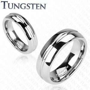 Tungsten gyűrű - vésett középső sáv - Nagyság: 52