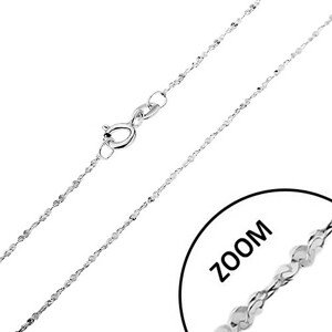 925 ezüst nyaklánc - tekert vonal, spirálisan összekapcsolt szemek, szélessége 1,2 mm, hossza 550 mm