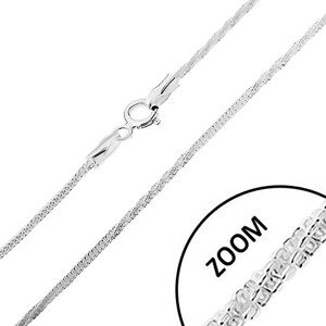 925 ezüst nyaklánc, kígyó minta - egyenes és tekert részek, szélesség 1,7 mm, hossz 550 mm