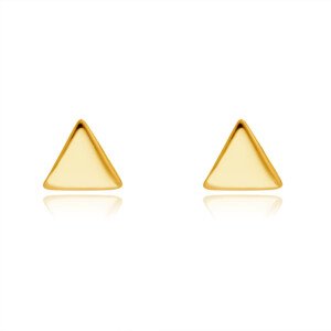 Fülbevaló 14K sárga aranyból – fényes ívelt egyenlő oldalú háromszögek