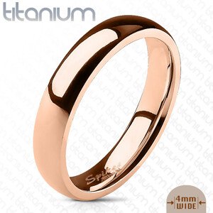 Sima titánium gyűrű, rózsaarany színben, fényes felülettel, 4 mm-es  - Nagyság: 50