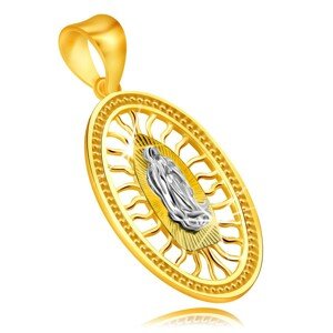 585 kombinált arany medál - imádkozó Szűz Máriát ábrázoló medál
