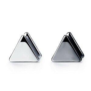 316L acél álfültágító  - sima háromszögek, különböző színekben - A piercing színe: Ezüst