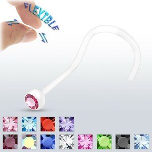 BioFlex orr piercing - tiszta, cirkóniával - A cirkónia színe: Aquakék - Q