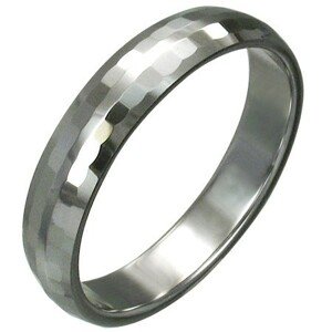 Volfrám gyűrű enyhén csiszolt téglalapokkal, 3 mm - Nagyság: 51