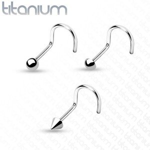 Titánium orrpiercing - ívelt, különböző fejek, 0,8 mm - A fej alakja: Félgömb