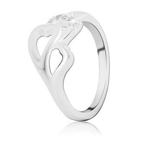 Ezüst gyűrű – három szív, beágyazott cirkóniák - Nagyság: 65