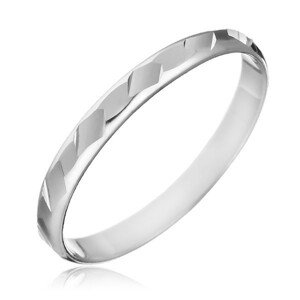 Gyűrű 925-ös ezüstből - fényes, csiszolt formák - Nagyság: 50
