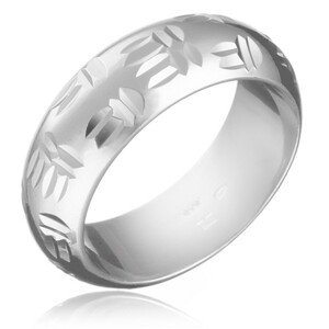 Ezüst gyűrű - indián minta, dupla bevágások - Nagyság: 60