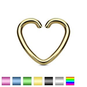 Hamis fülpiercing titánból - színes szívecske - A piercing színe: Szivárvány