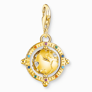 THOMAS SABO charm medál Colourful globe gold  medál 1923-488-7