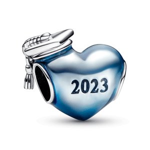 PANDORA Kék 2023 ballagási szív charm