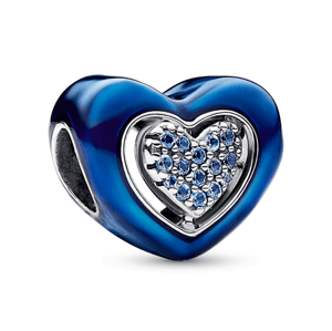 PANDORA Kék forgatható szív charm