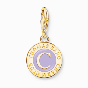 THOMAS SABO medál Member Charm with violet cold enamel gold  medál 2105-427-13