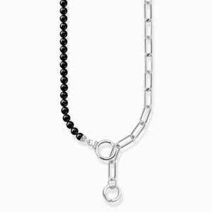 THOMAS SABO nyaklánc Onyx beads and white zirconia  nyaklánc KE2193-027-11-L47V