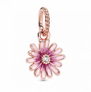 PANDORA aranyozott Rózsaszín százszorszép függő charm