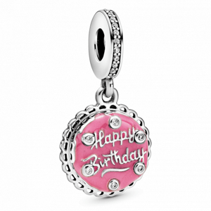 PANDORA Rózsaszín születésnapi torta függő charm