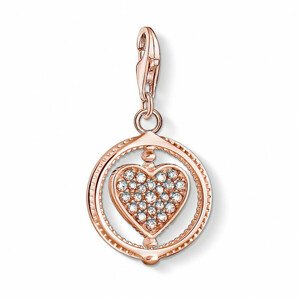 THOMAS SABO charm Heart kikövezett rose gold  medál 1859-416-14